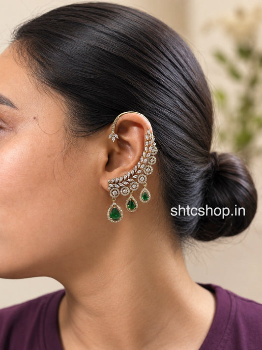 Matte Finish Ear Cuffs – Ruby / Emerald Green / Midnight Blue Variants - SHTC1860