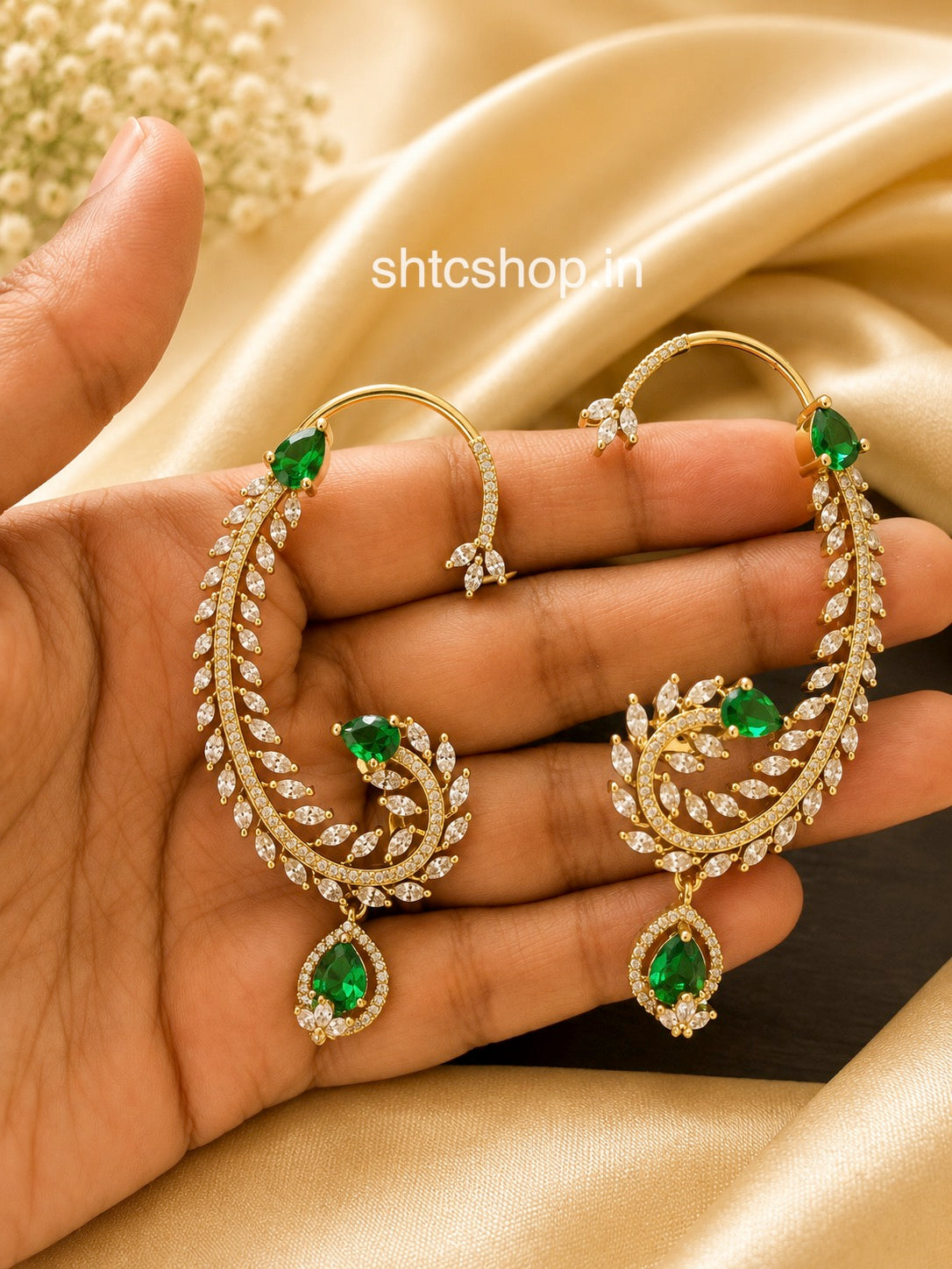 Matte Finish Ear Cuffs – Ruby / Emerald Green / Midnight Blue Variants - SHTC1861