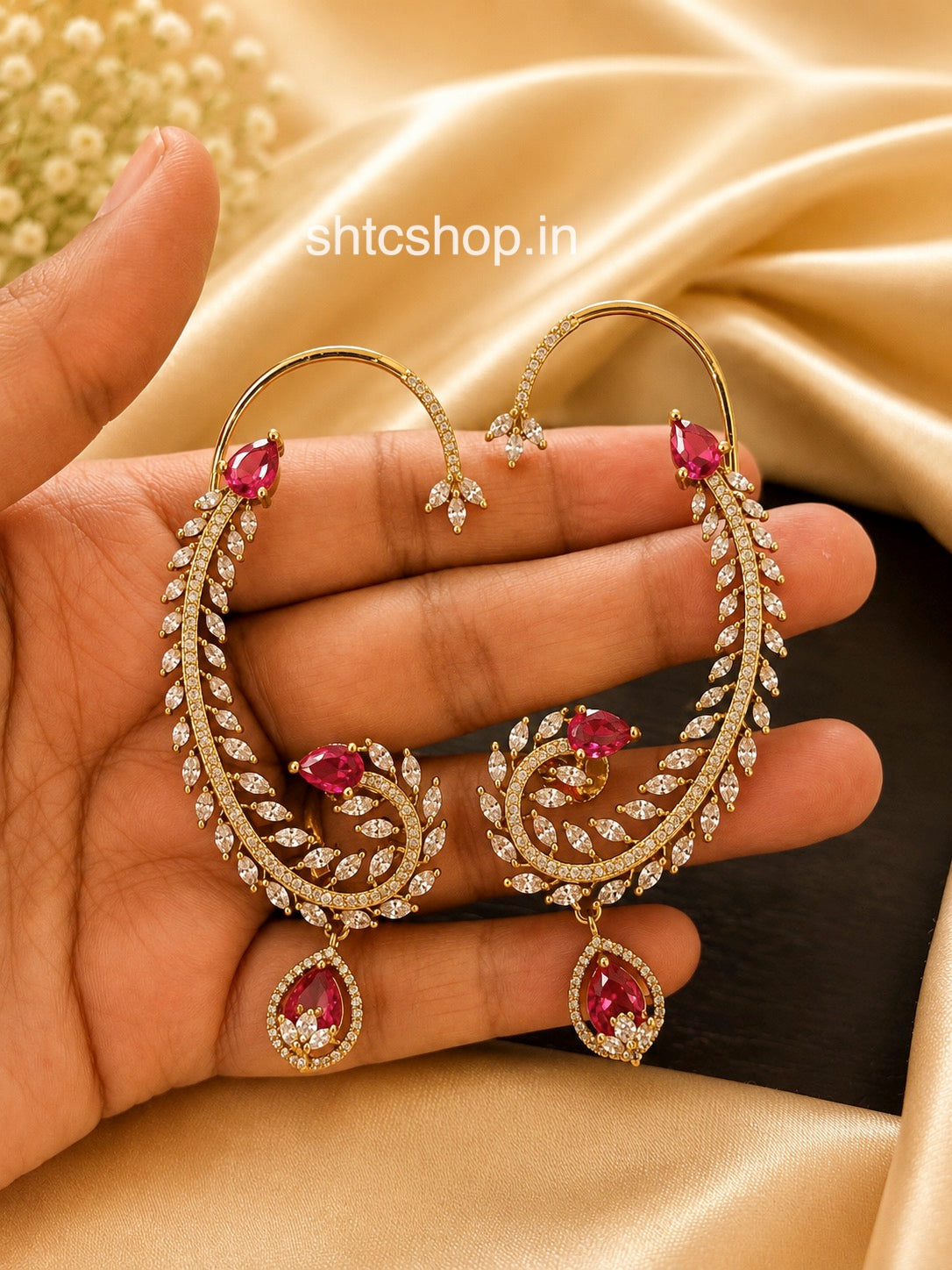 Matte Finish Ear Cuffs – Ruby / Emerald Green / Midnight Blue Variants - SHTC1861