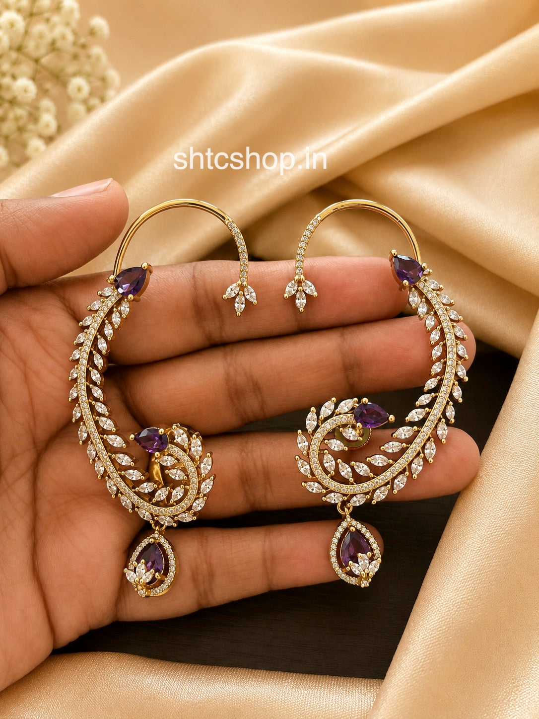 Matte Finish Ear Cuffs – Ruby / Emerald Green / Midnight Blue Variants - SHTC1861