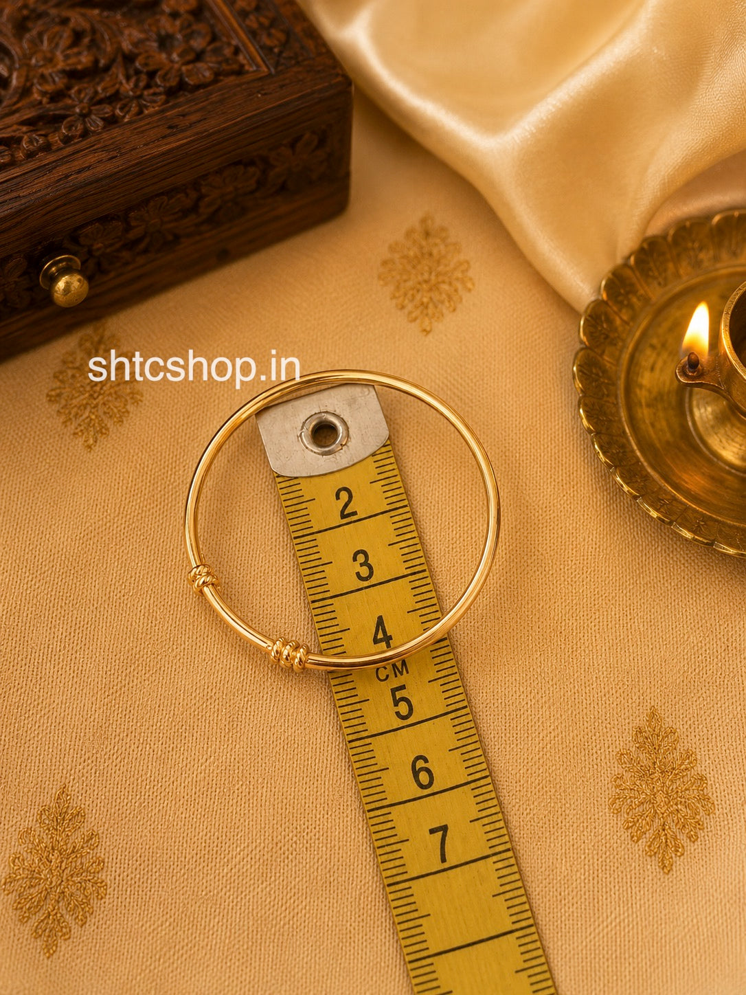 1 Gram Gold Polished Adjustable Baby Kada Bangles - SHTC1862