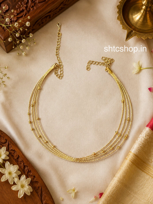 Layered Gold Finish Necklace Chain for Pendants