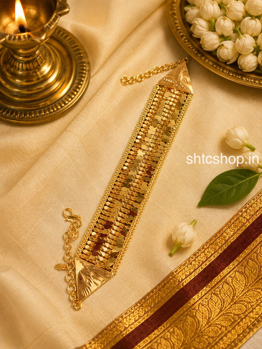 2 Layer Kerala Style Elakkathali Necklace in 1 Gram Gold Polish - SHTC1891
