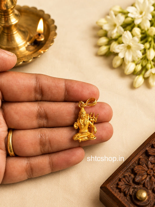 1 Gram Gold Polished Lord Shiva Pendant with Trishul - SHTC1907