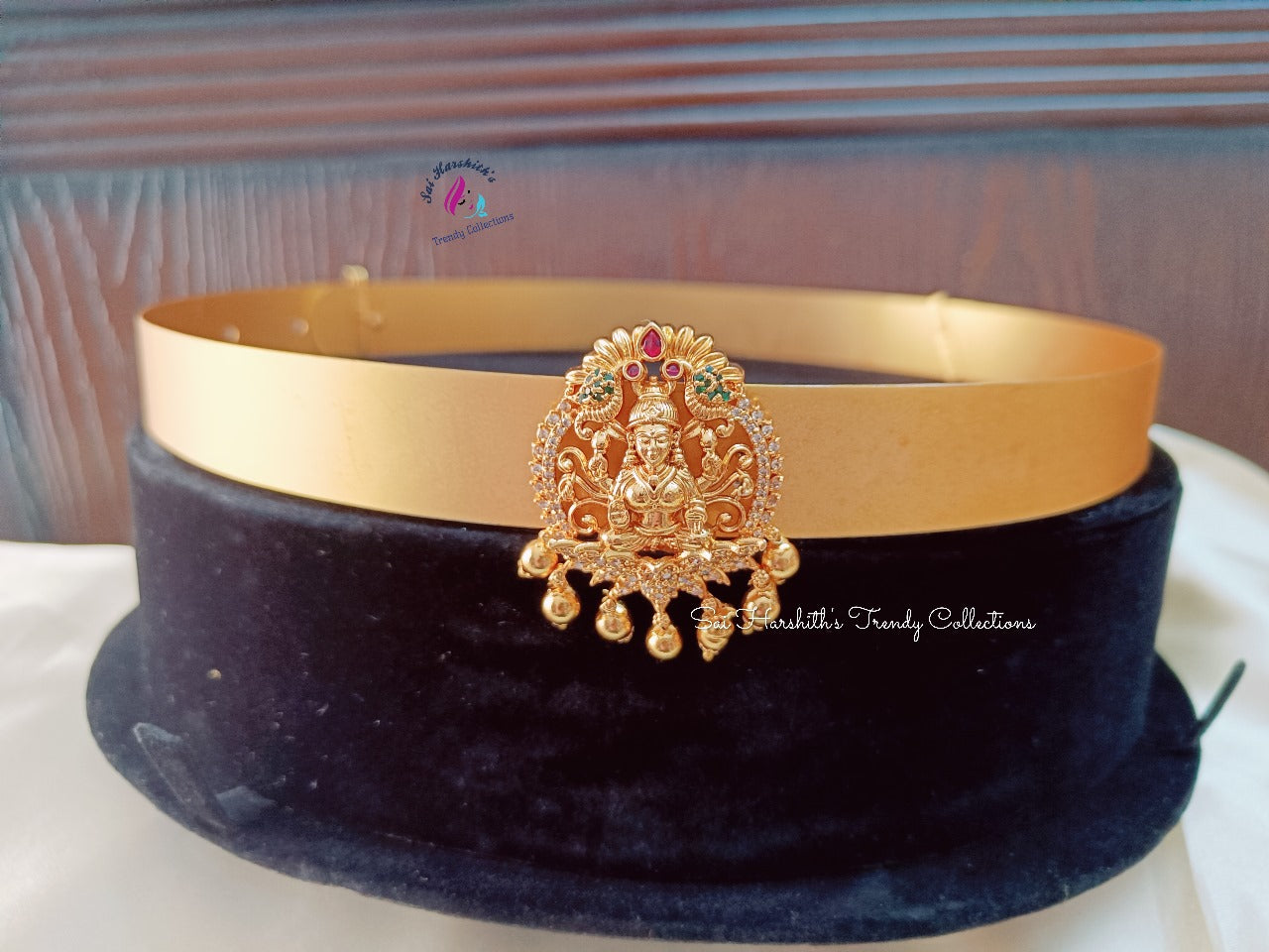 Lakshmi's Elegance: Premium Matte Finish Hipbelt with Golden Beads - SHTC191