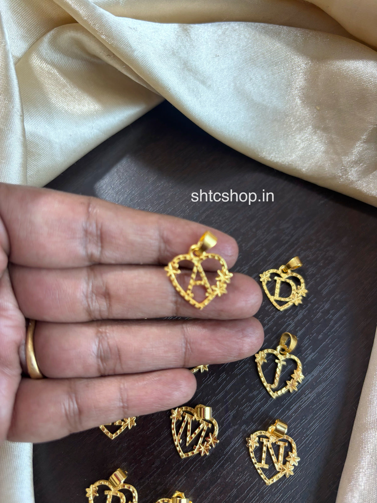 1 Gram Gold Polished Initial Letter Pendants - SHTC1964