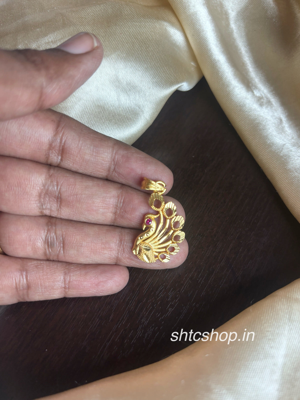 1 Gram Gold Polished Om Symbol Pendant | Traditional Hindu Spiritual Jewellery - SHTC1973