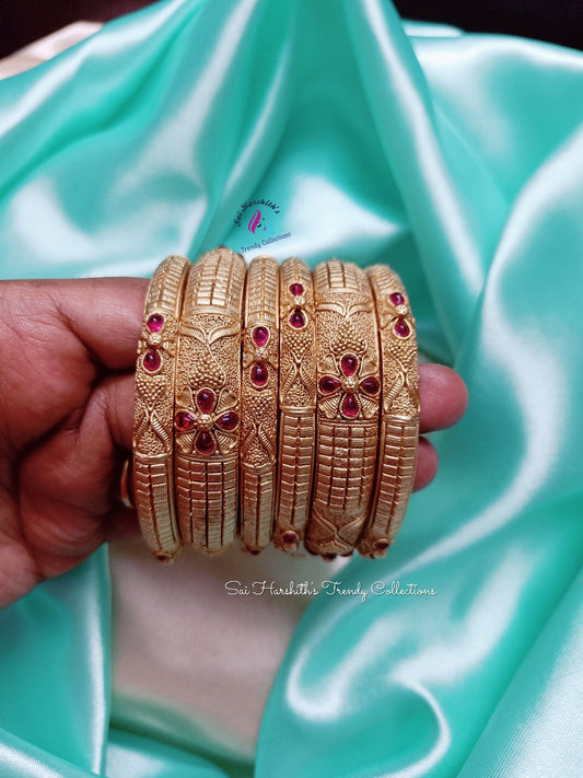 Matte Finish Gold alike Bangles - SHTC222