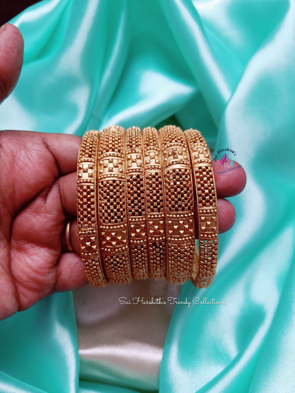 Matte Finish Gold alike Bangles - SHTC223