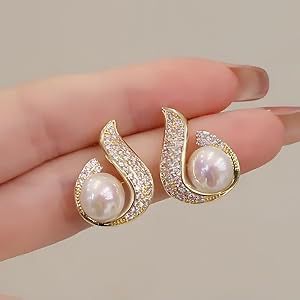 Korean Style Pearl Drop Earrings - KE227