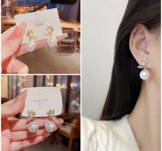 Pearl drop Korean Earrings - KE253