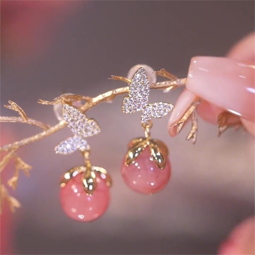 Pink Pearl Drop Earrings - KE255