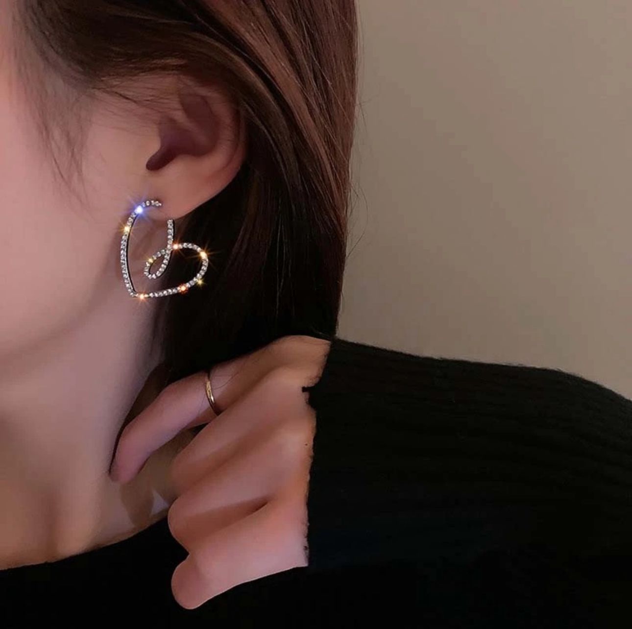 Heart Loop Korean Earrings - KE263