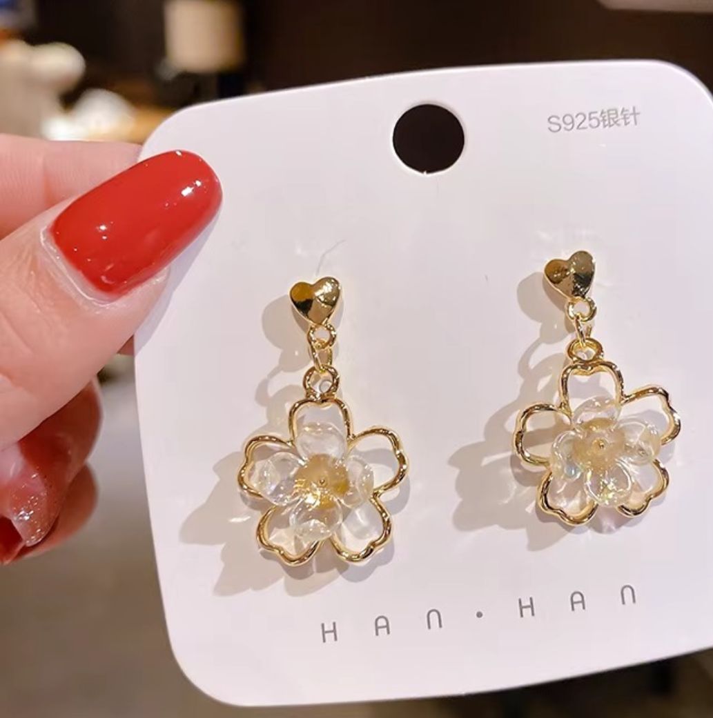 Flower Drop Korean Earrings - KE266