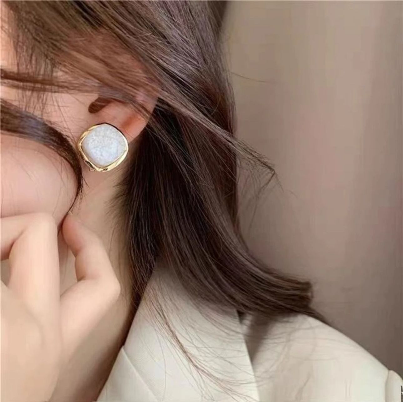 Textured Marble style Korean Studs - KE275