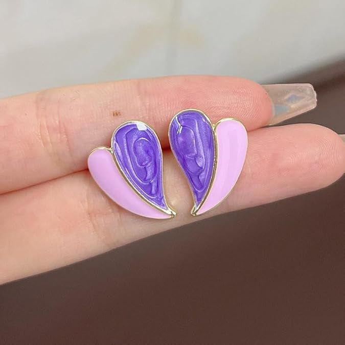 Enamel Hearty Korean Earrings - KE284