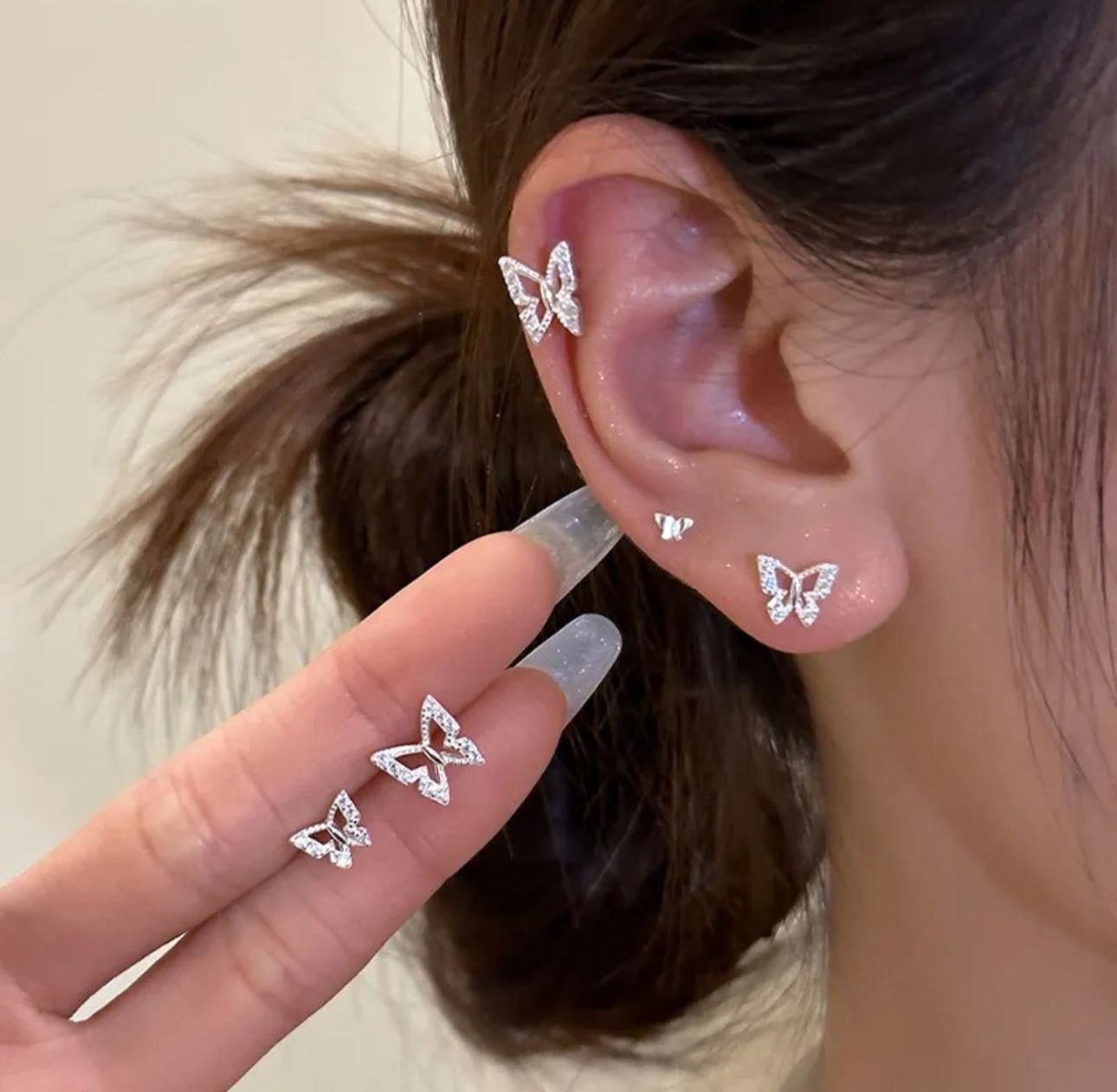 Needle Butterfly Studs Combo - KE290