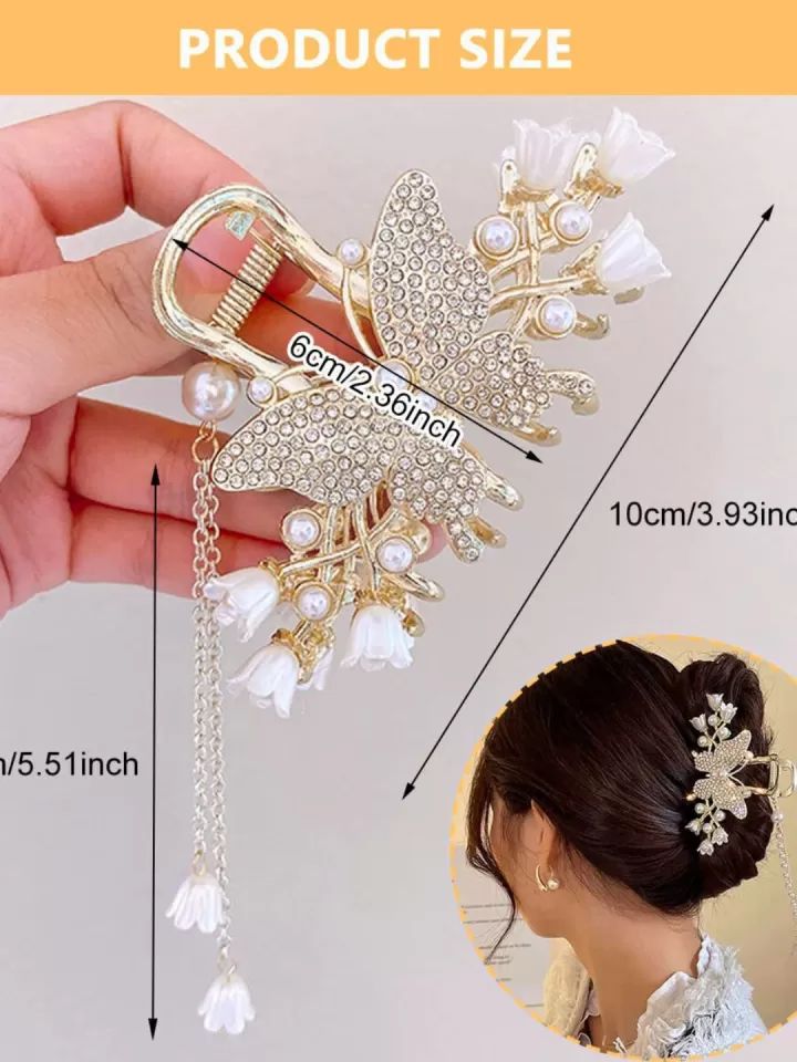 Korean style Hair Clip Women Fashion Pearl Tassel Clip Hairpin Hair Accessories - KE304