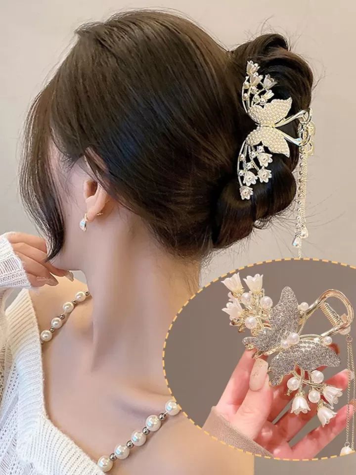 Korean style Hair Clip Women Fashion Pearl Tassel Clip Hairpin Hair Accessories - KE304