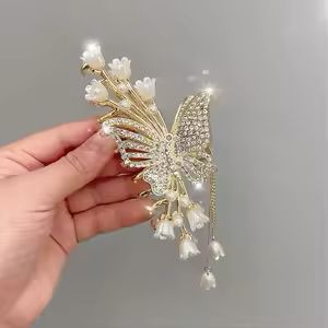 Korean style Hair Clip Women Fashion Pearl Tassel Clip Hairpin Hair Accessories - KE305