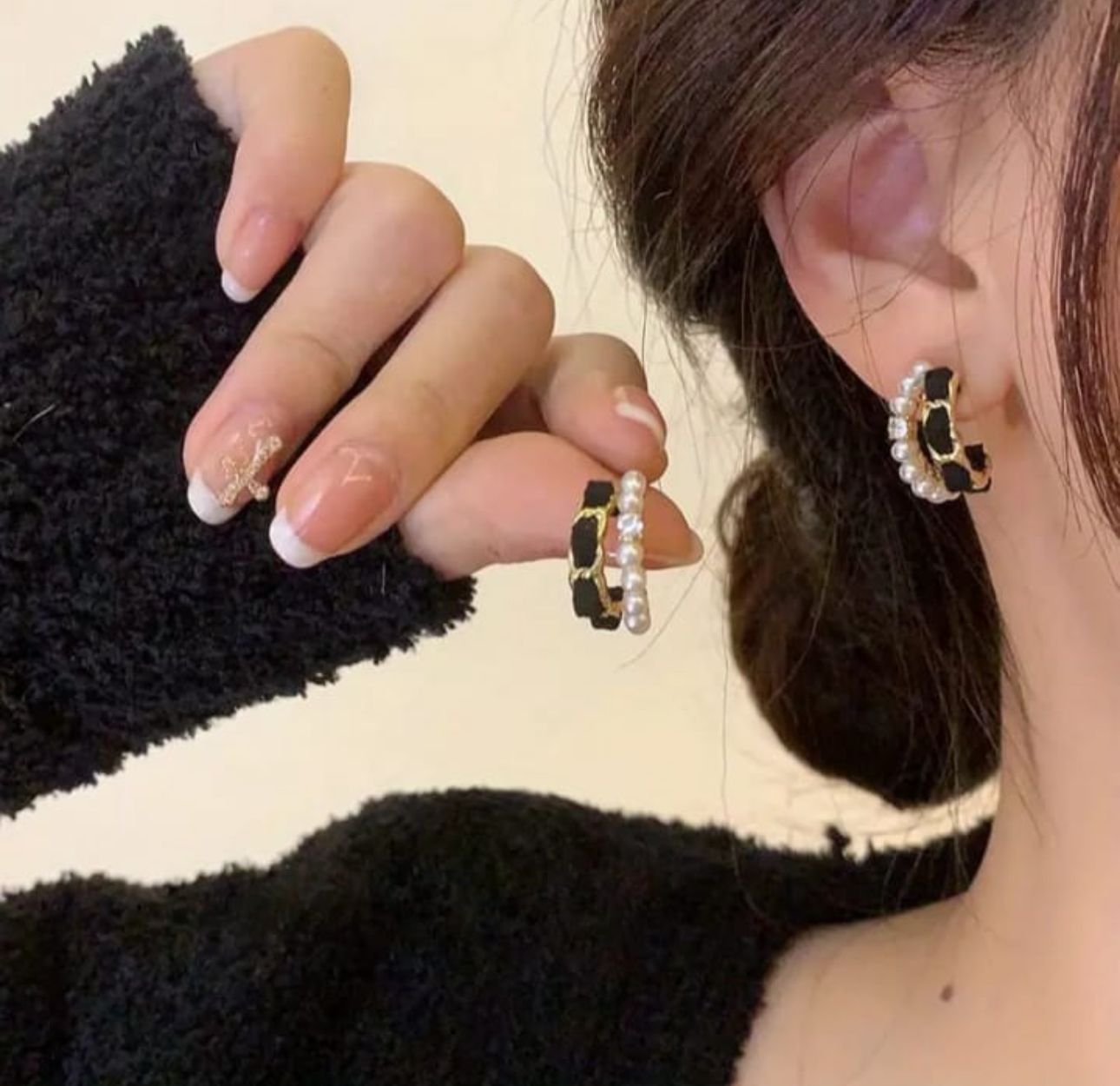 Pearl Dual Korean Earrings - KE311