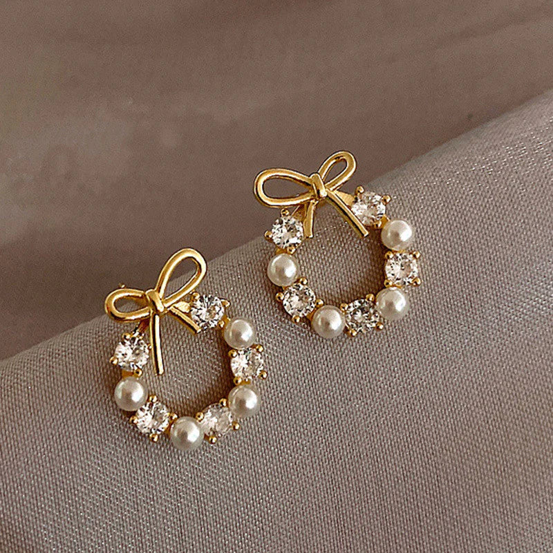 Korean small bow earrings - KE354