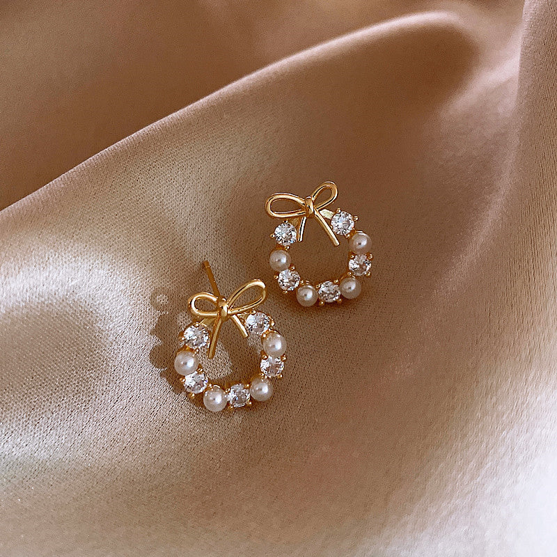 Korean small bow earrings - KE354