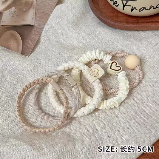 New style rubber band - Beige 5-piece set - KE427
