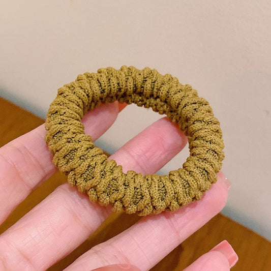 Towel ring thickened elastic seamless ponytail rubber band - Khaki - KE430