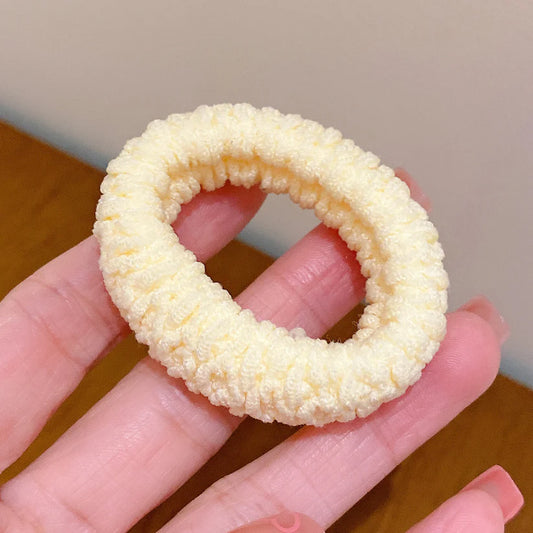 Towel ring thickened elastic seamless ponytail rubber band - Beige - KE467