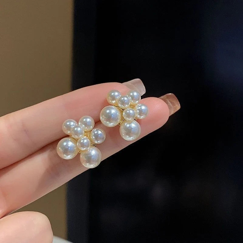 French retro pearl earrings - KE476
