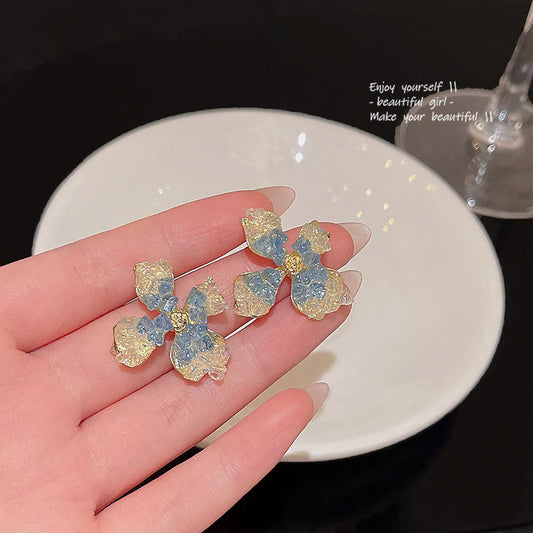 Korean irregular crystal earrings - KE480