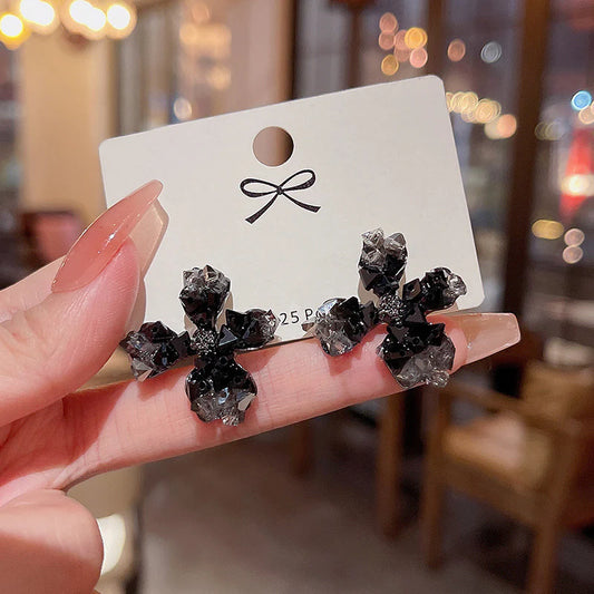 Korean irregular crystal earrings - KE481