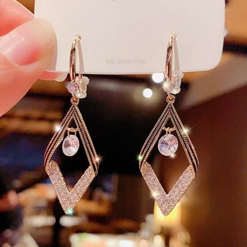 Korean diamond crystal earrings - KE491