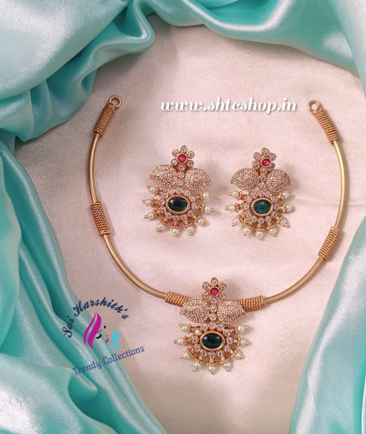 Kempu Piped Style Necklace - SHTC551