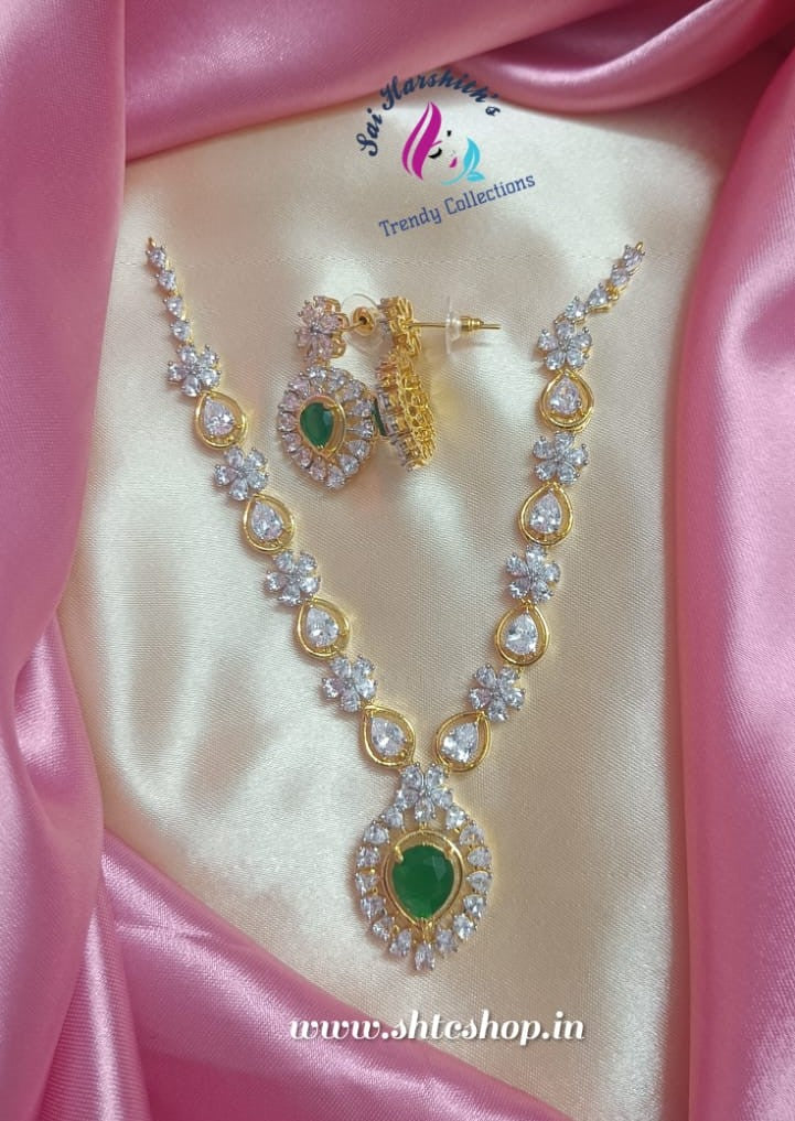 Gold Replica Zirconia Necklace - SHTC562