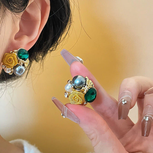 French Romantic Elegant Rose Korean Earrings - KE587