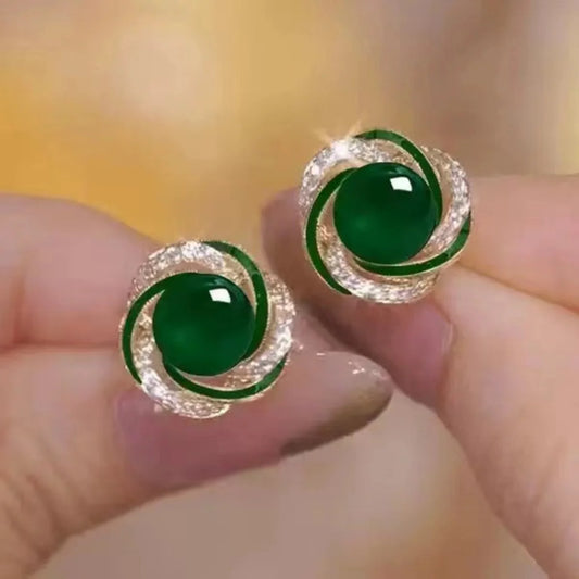 Colored Pearl French Fashion Earrings - Green - KE595