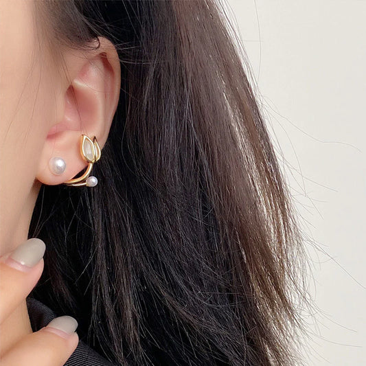 Tulip Flower Small Korean Earrings - KE604