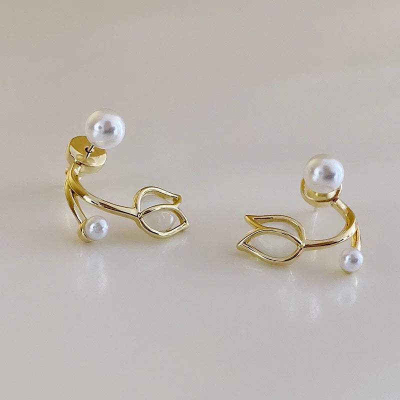 Tulip Flower Small Korean Earrings - KE604
