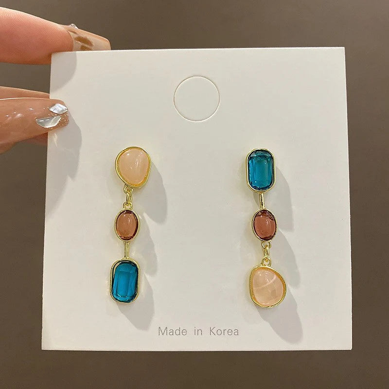 symmetrical Colourful Korean Earrings - KE607
