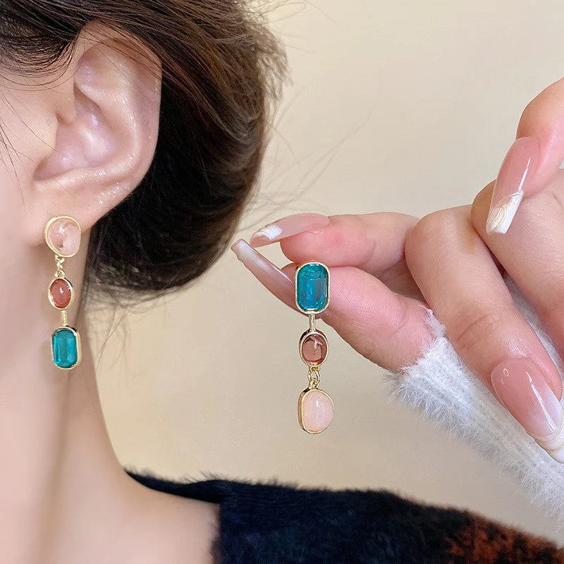 symmetrical Colourful Korean Earrings - KE607