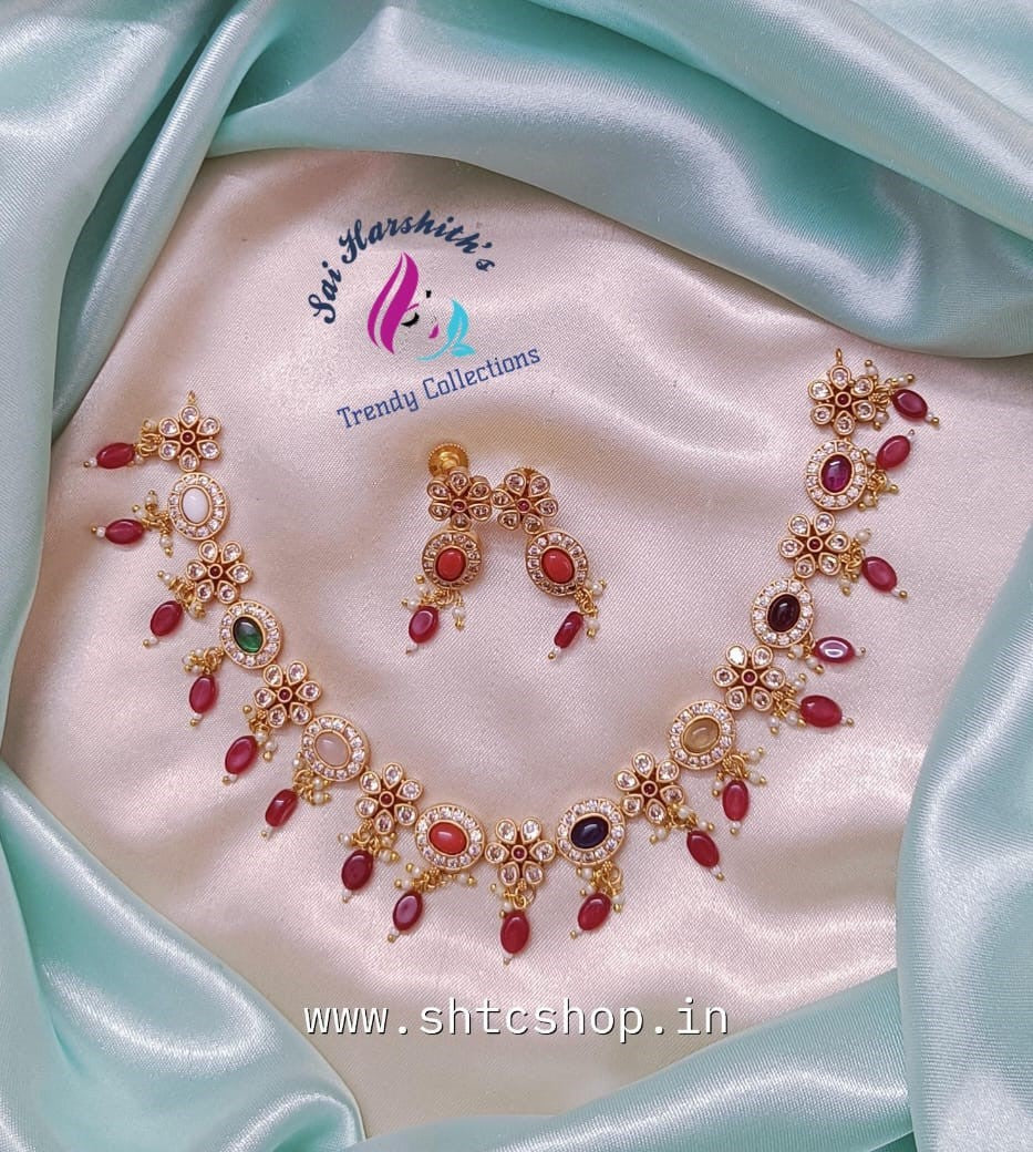 Sovereign Navarathna Majesty Necklace set - SHTC659