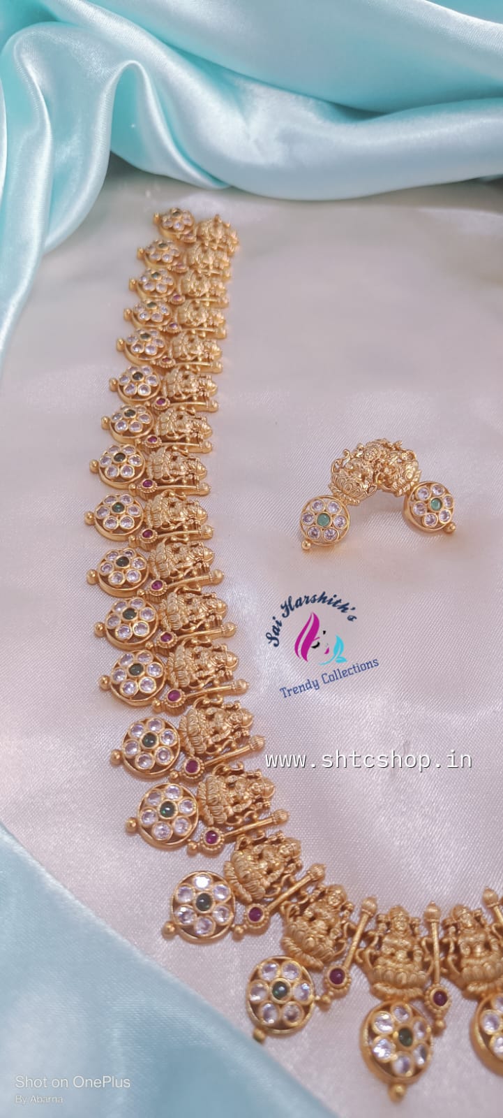 Matte Majesty: Lakshmi Haram with Kempu Stones - SHTC673