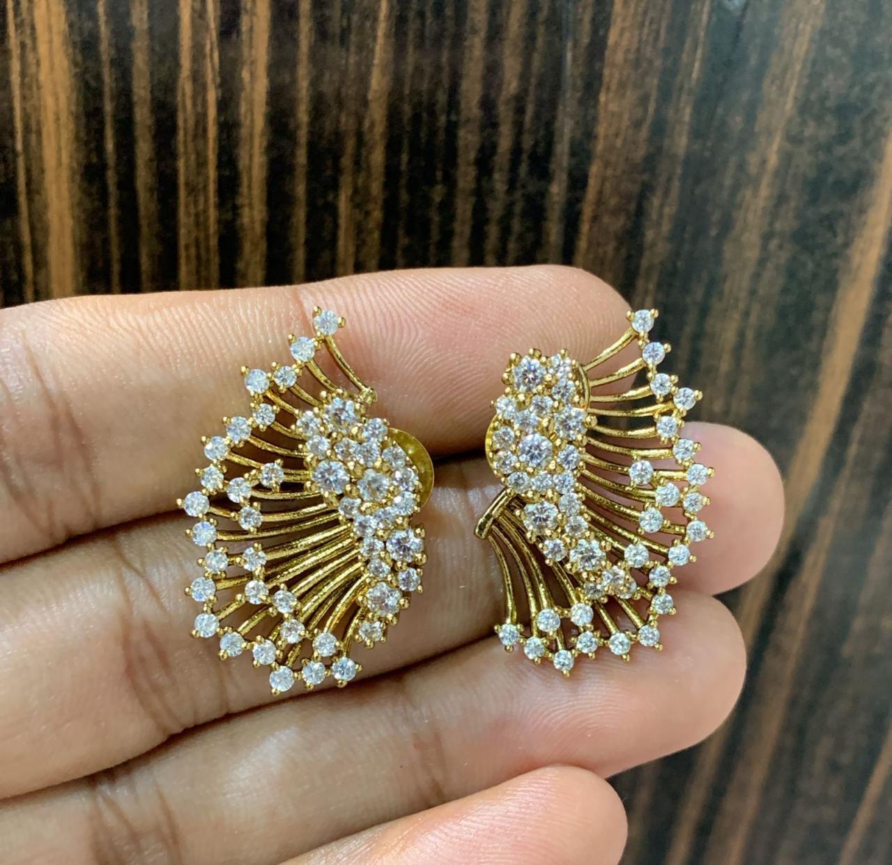 3 in 1 earrings Korean style infused matte finish earrings - SHTC1578