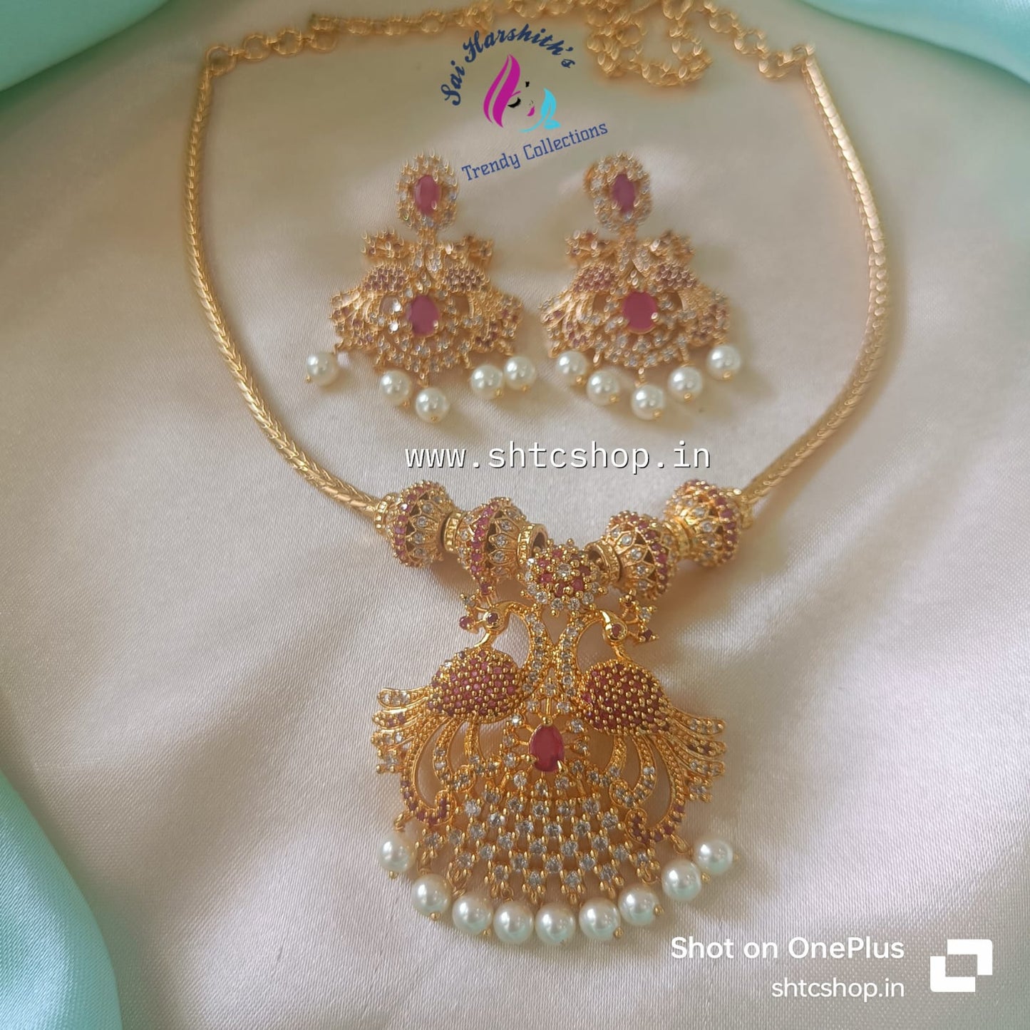 Gold Polish AD Necklace - SHTC768