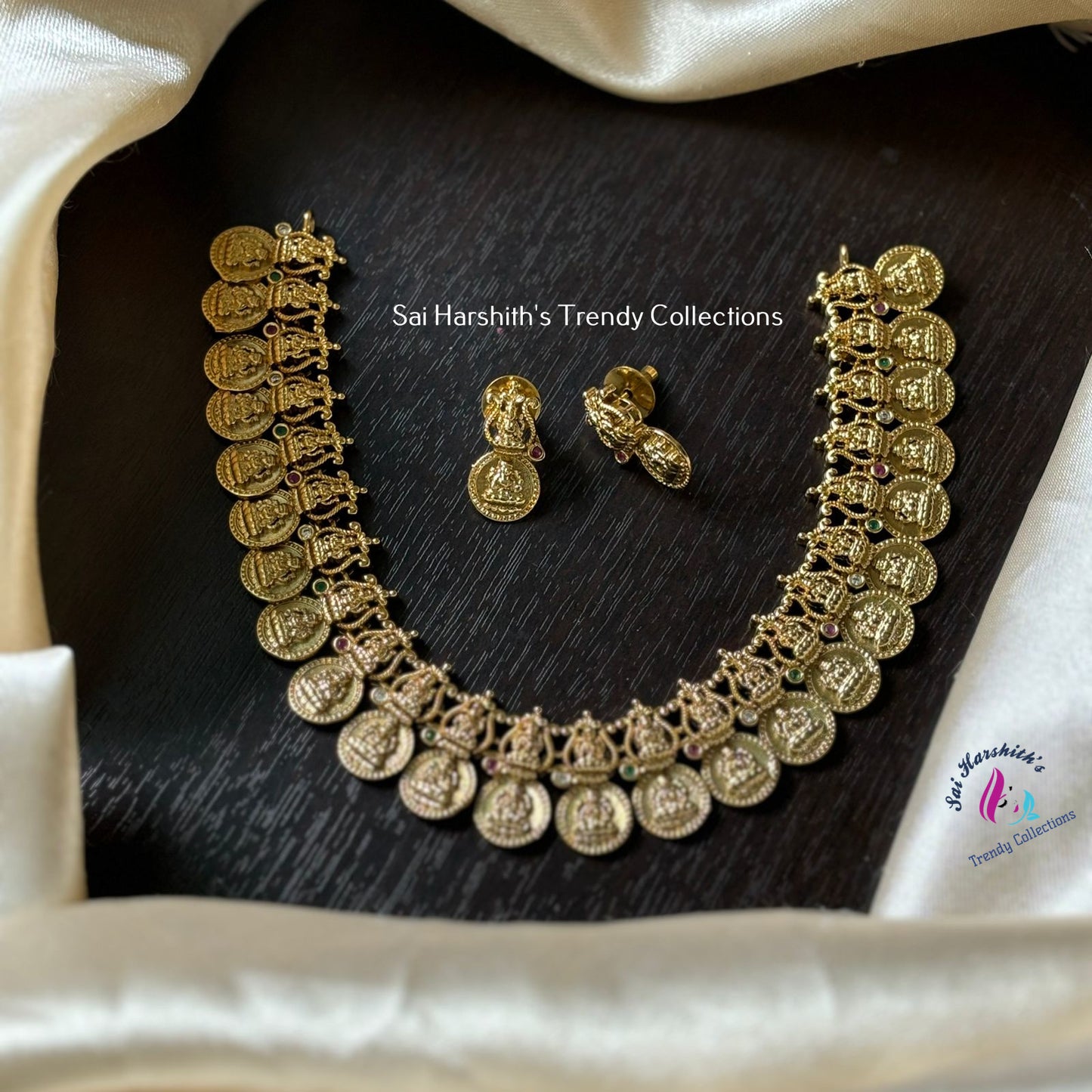 Traditional Antique Kasu Mala Necklace set - SHTC877