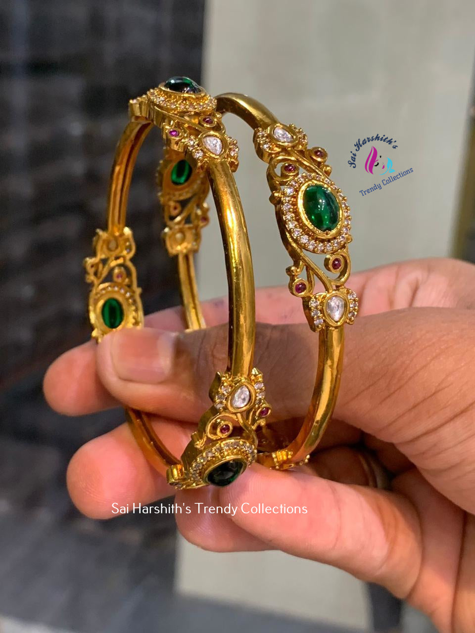 Matte Finish Kempu Bangles - SHTC901