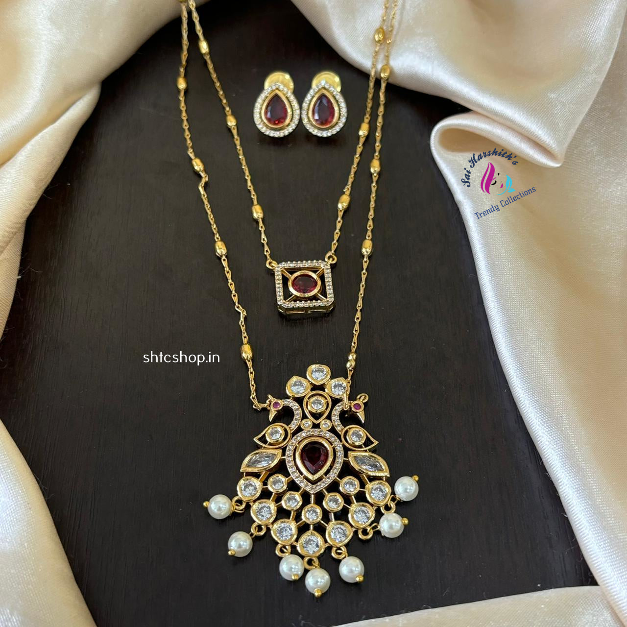 2 Layer Korean Fusion Indian Necklace sets - SHTC905