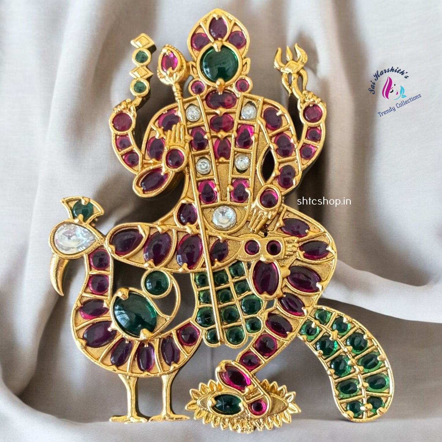 Murugar Pendant with Kempu Stone - SHTC934